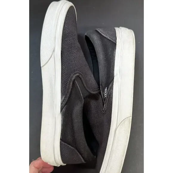 VANS Classic Slip‎ On All Black Canvas Low Top Skate Shoes Mens 5 Womens 6.5 - Picture 5 of 8